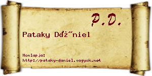 Pataky Dániel névjegykártya