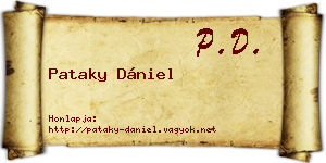 Pataky Dániel névjegykártya